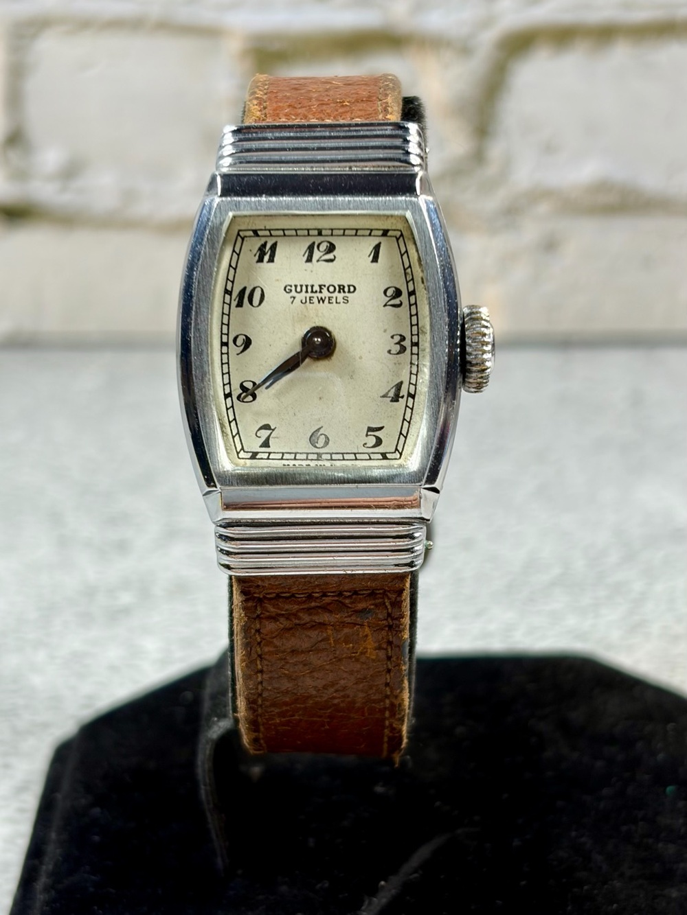 Antique Guilford 7 Jewel USA Art Deco Manual Wind Watch 24mm Running